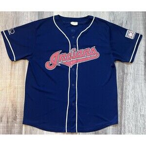 Cleveland Indians Jim Thome Jersey Mens XL SGA Navy Blue 2018 HOF  Throwback